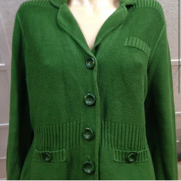 Jones of New York Collection Green Sweater Cardigan (L) - Picture 2 of 8